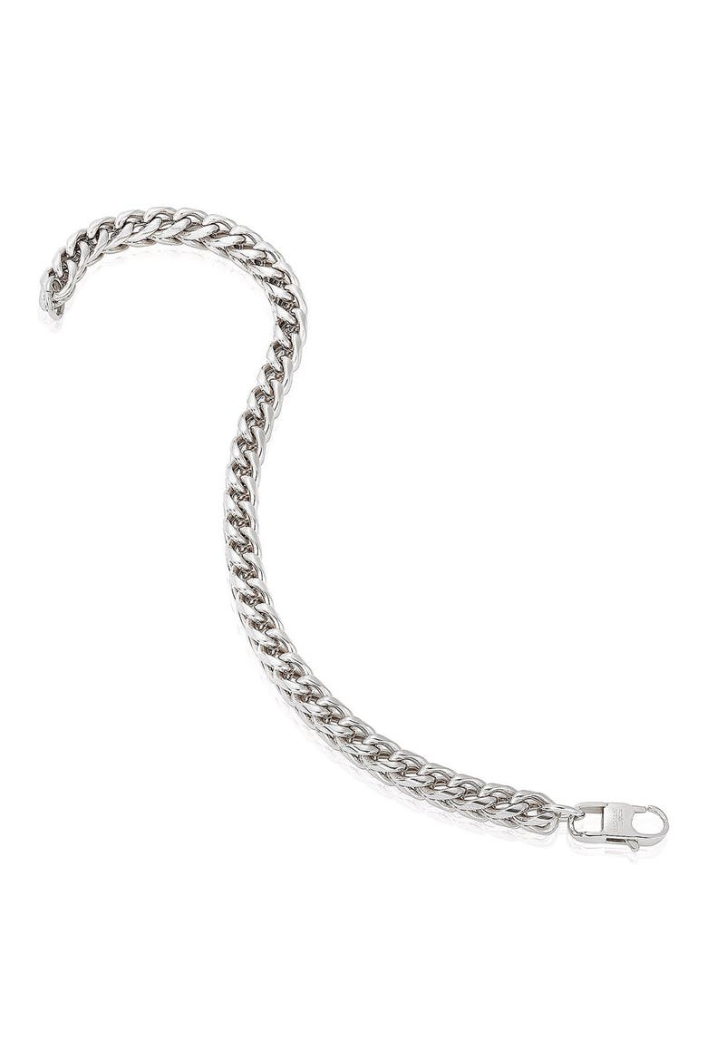 Mens' 6mm Franco Chain Bracelet, Alternate, color, SILVER