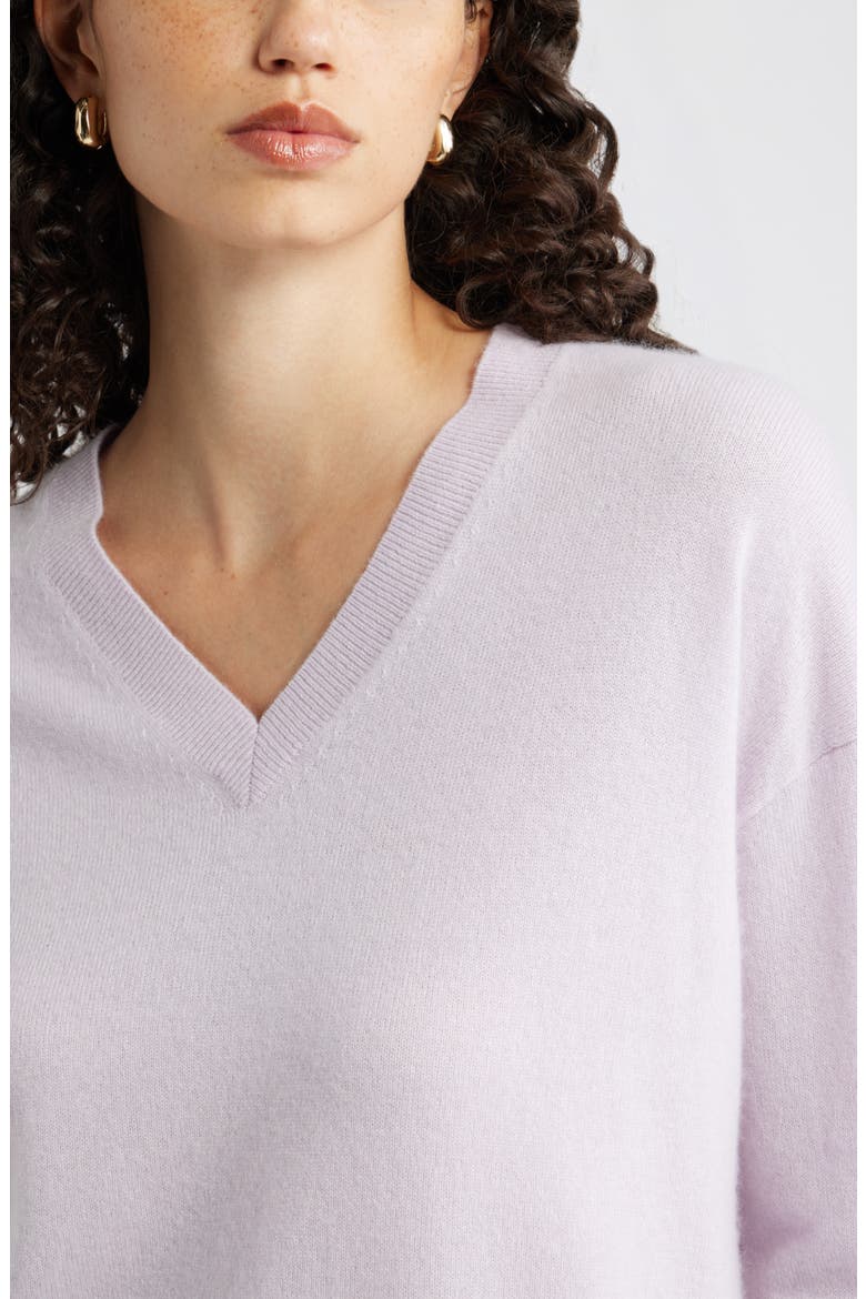 V-Neck Cashmere Sweater, Alternate, color, PURPLE EVENING