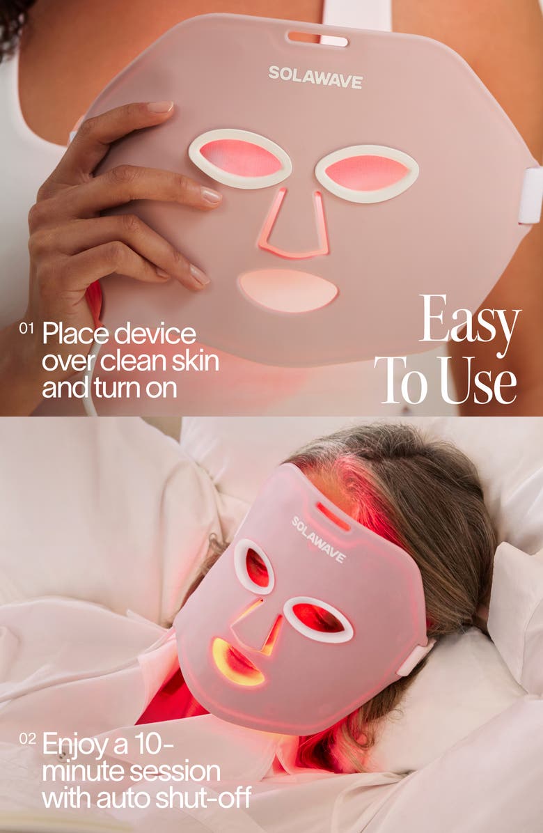 SolaWave Wrinkle Retreat Light Therapy Face Mask, Alternate, color, Pink