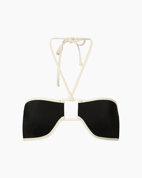 Onia Palermo Bikini Top In Black/egret