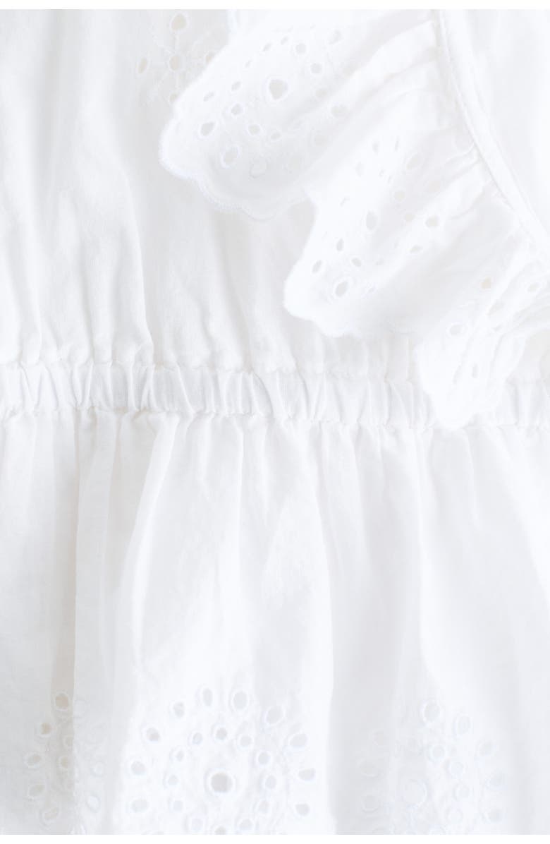 H&M Broderie Anglaise Cotton Blouse, Alternate, color, White