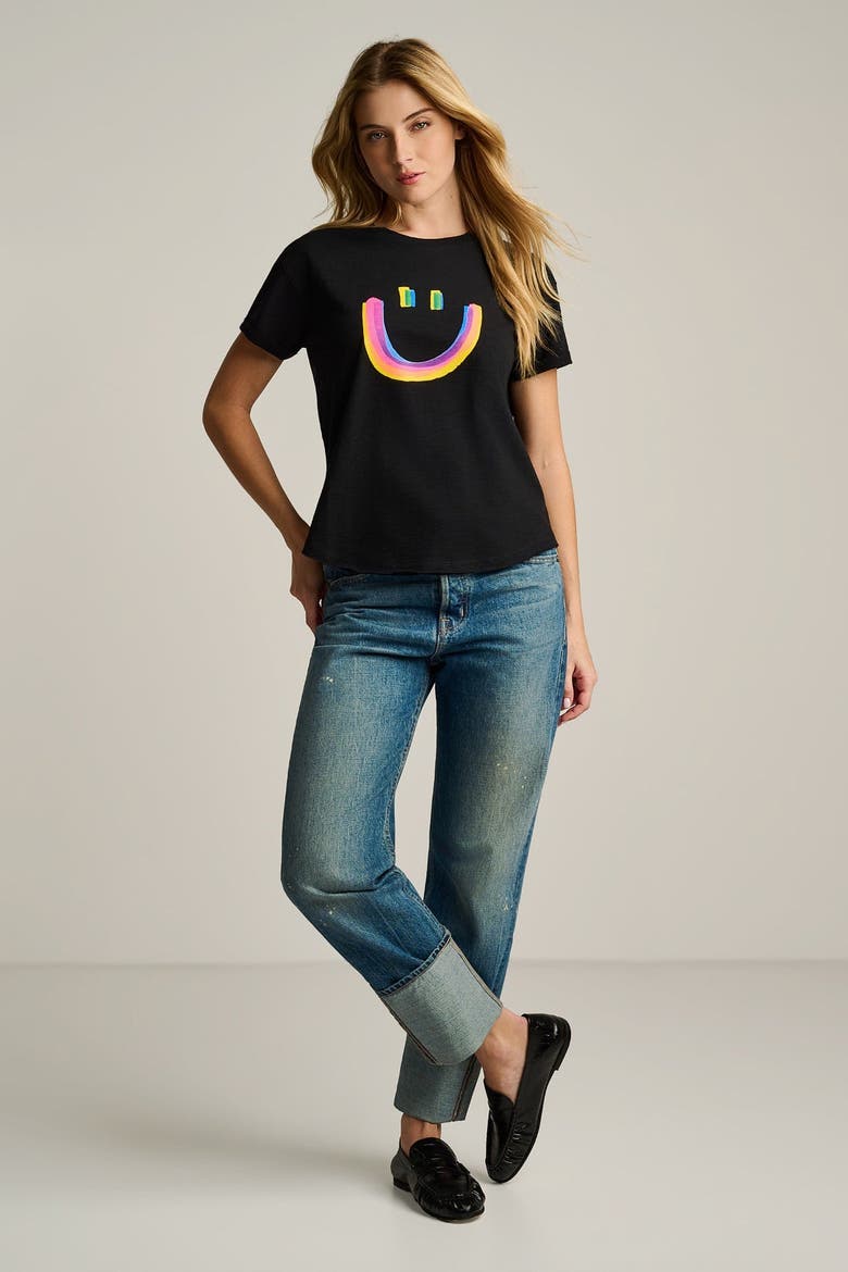 All Smiles Cotton T-Shirt, Alternate, color, Black