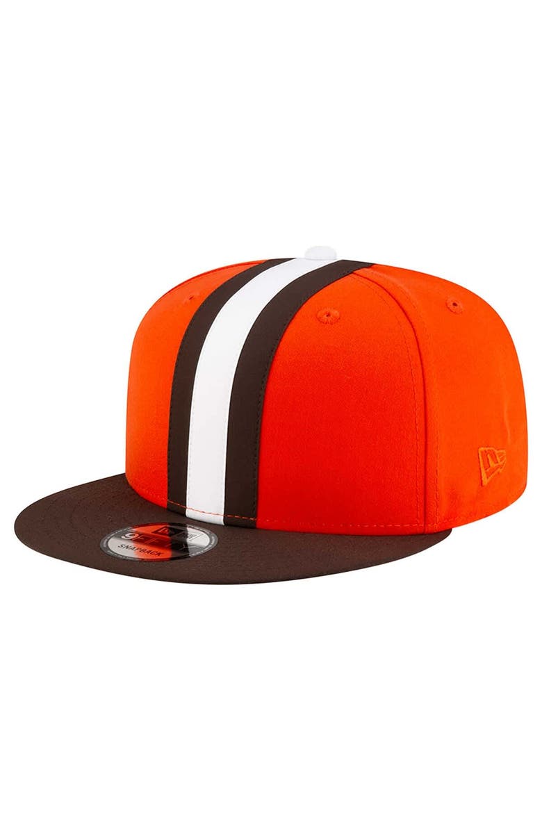 New Era Men
s New Era Orange Cleveland Browns  Helmet 9FIFTY Snapback Hat, Main, color, 