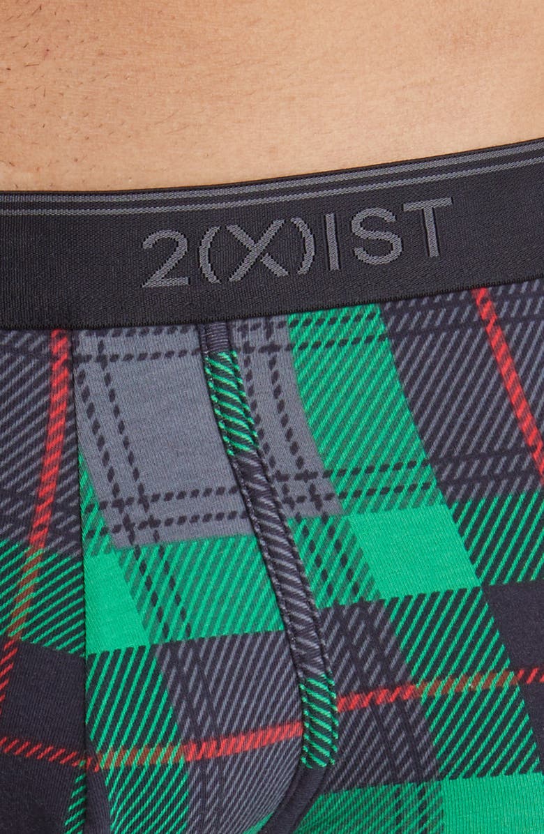2(x)ist 4-Pack No-Show Stretch Trunks, Alternate, color, Tartan Plaid Multi Black