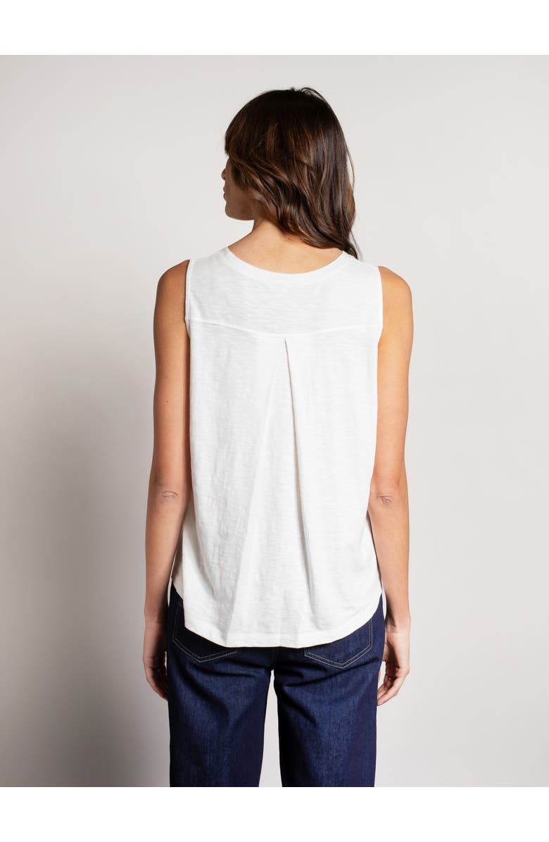 Celtic & Co. Crew Neck Pleat Back Tank Top, Alternate, color, Chalk