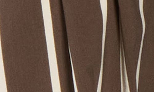 Love By Design Sundance Stripe Puff Sleeve Shirtdress In Brown