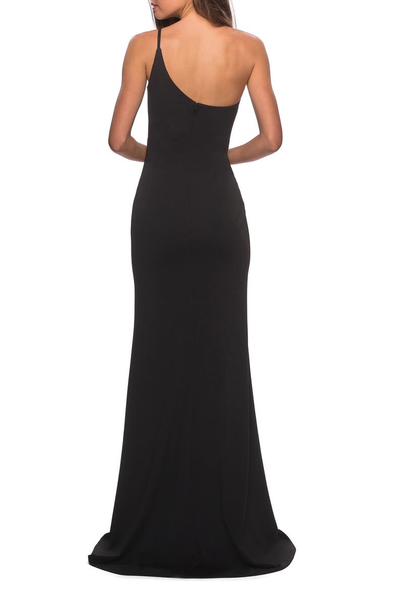 La Femme One-Shoulder Jersey Gown, Alternate, color,