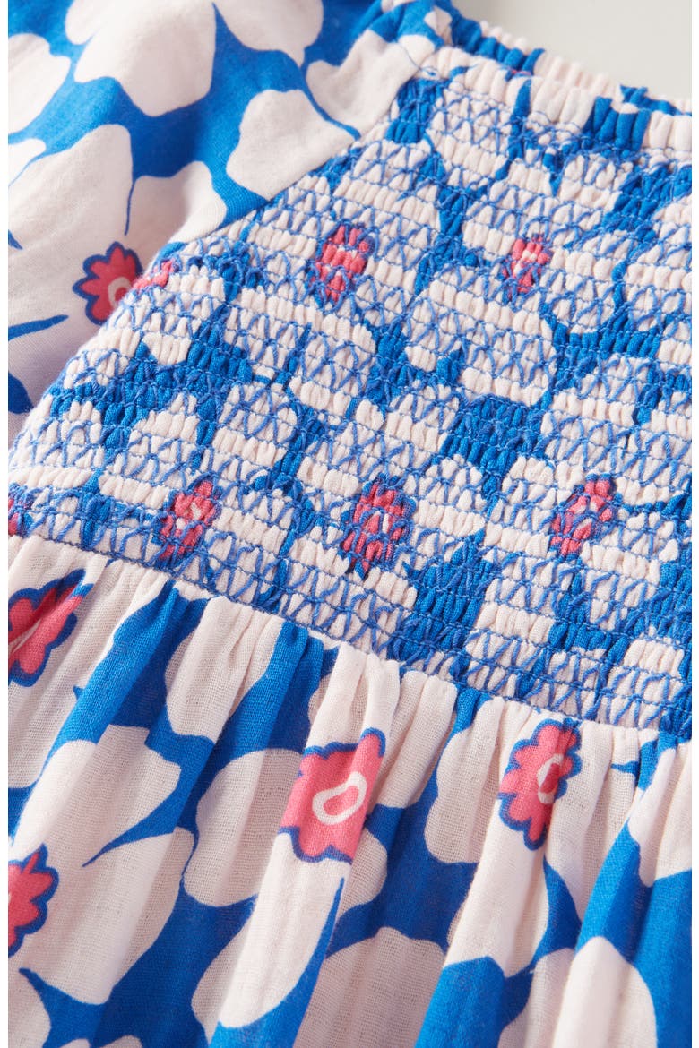 Kids' Pretty Smocked Dress, Alternate, color, BLUE DAPHNE POPPIES