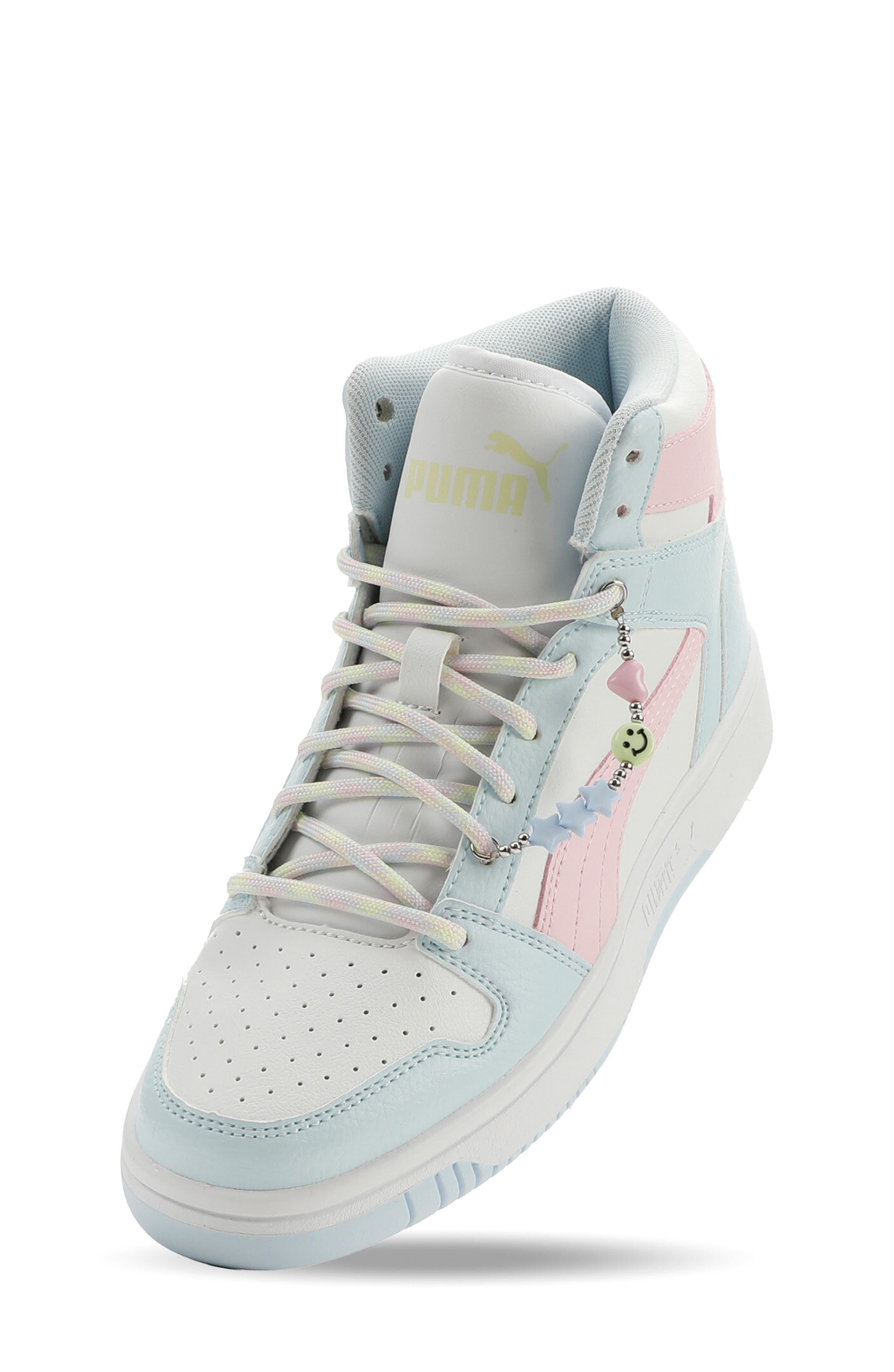 Kids' Rebound Layup High Top Sneaker with Playful Charm Accent