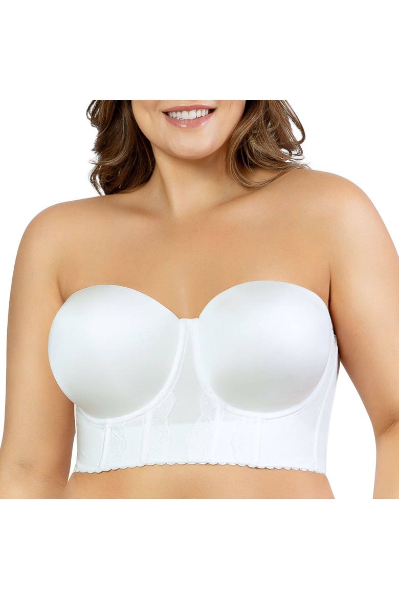 Elissa Full Busted Strapless Bustier, Alternate, color, Pearl White