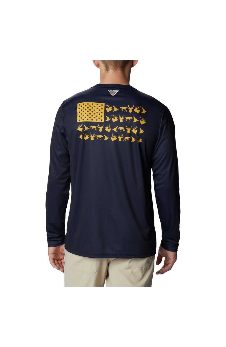 Columbia Men's Columbia Navy West Virginia Mountaineers Terminal Shot Omni-Shade Omni-Wick Long Sleeve T-Shirt, Alternate, color, Navy