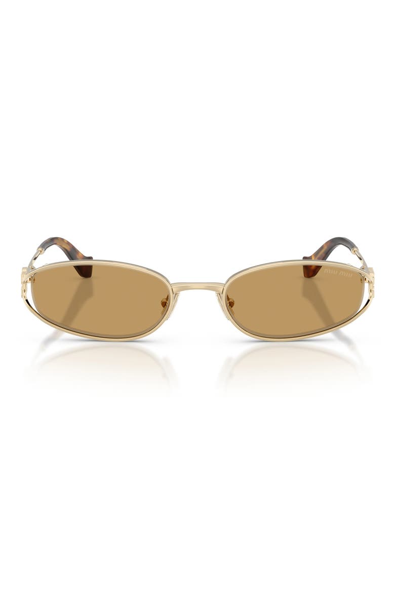 54mm Irregular Oval Sunglasses, Main, color, PALE GOLD / BROWN