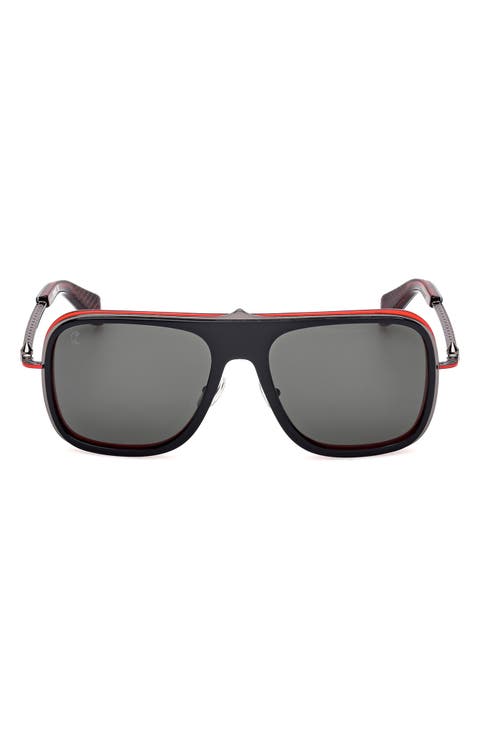 62mm Mirrored Navigator Sunglasses