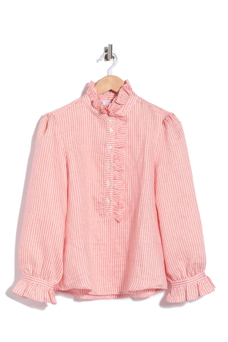 Camile Stripe Linen Blend Top, Main, color, MULTI PINK