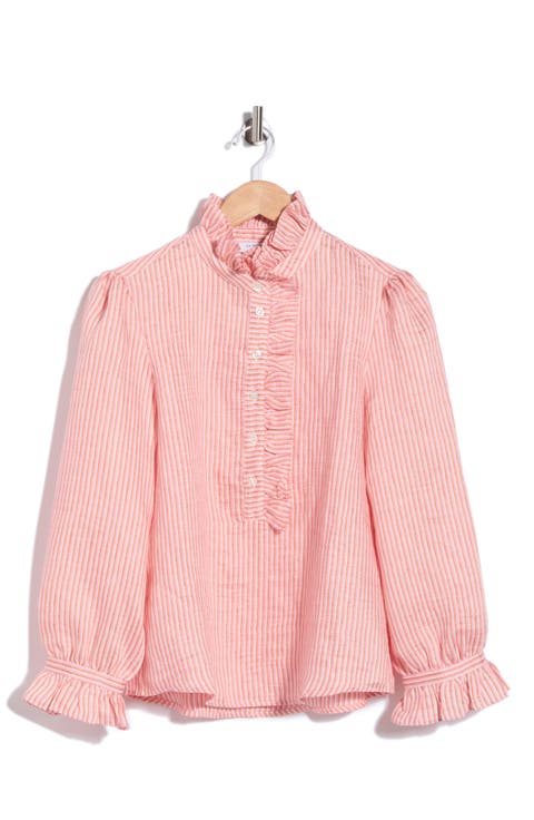 Camile Stripe Linen Blend Top