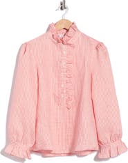 LK Bennett Camile Stripe Linen Blend Top