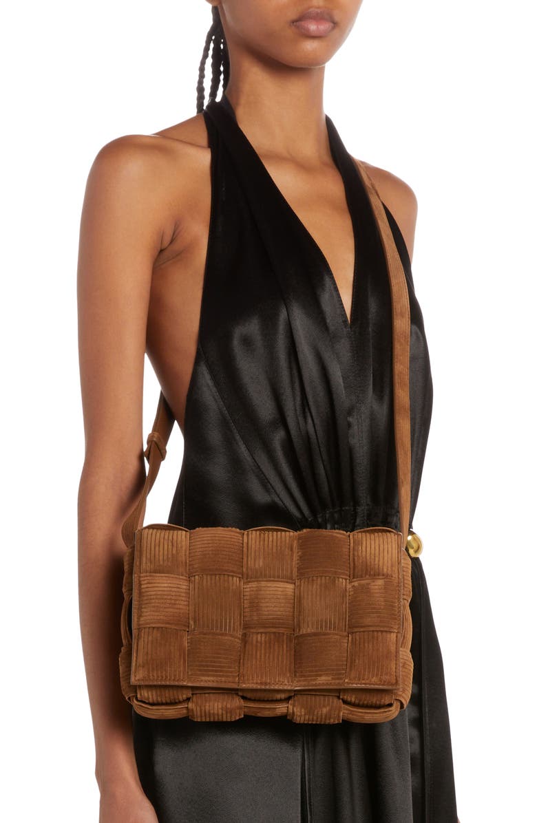 Bottega Veneta Cassette Suede Corduroy Crossbody Bag, Alternate, color,