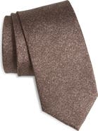 David Donahue Brown Mélange Silk Herringbone Tie