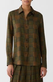 Lafayette 148 New York Scottie Silk Shirt
