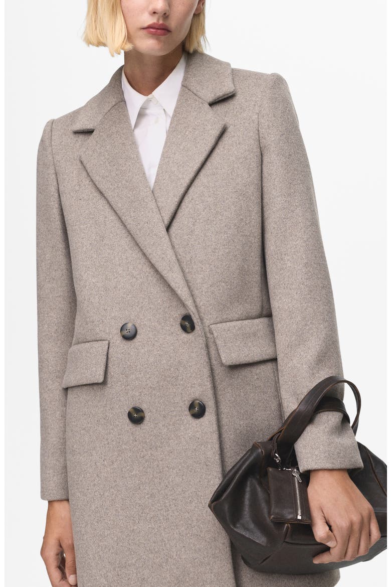 Double Breasted Coat, Alternate, color, MEDIUM BROWN