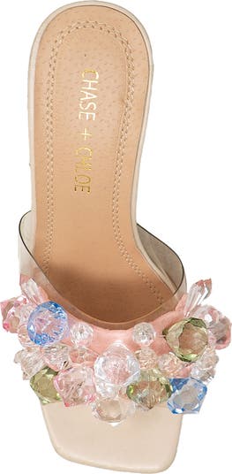 Beaded Cluster Clear Sandal