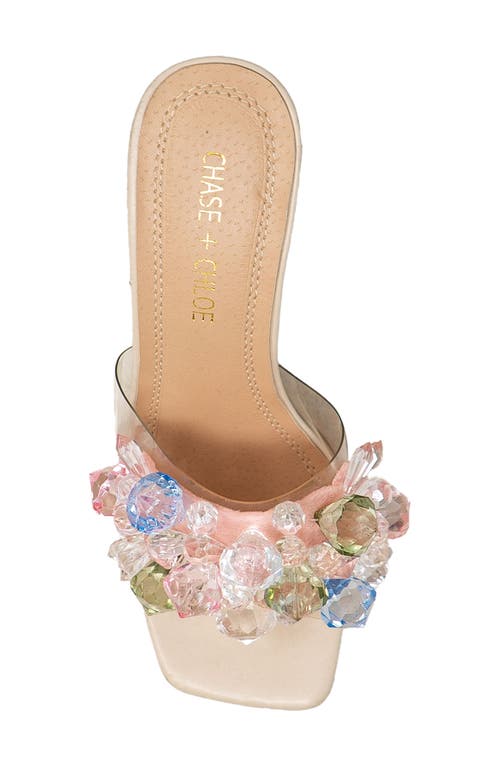 Chase & Chloe Chase And Chloe Beaded Cluster Clear Sandal