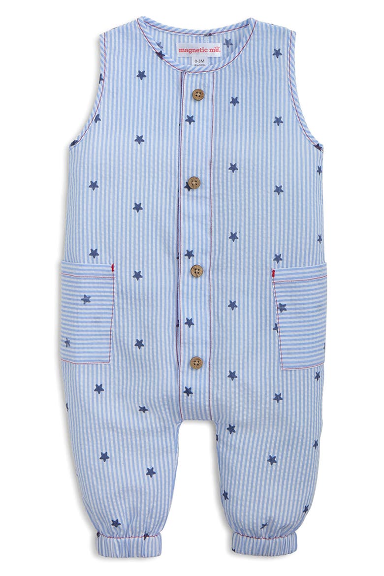 Seersucker Stripe Sleeveless Romper, Main, color, SEERS