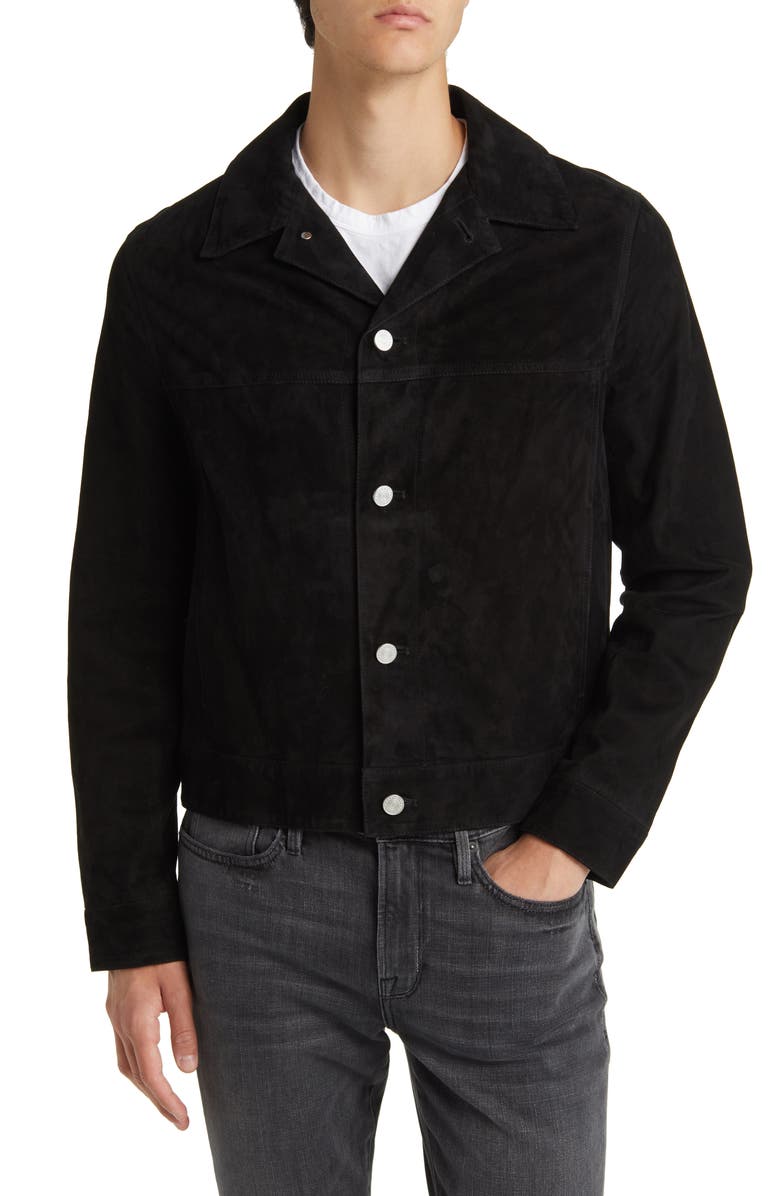 FRAME Suede Trucker Jacket, Alternate, color,