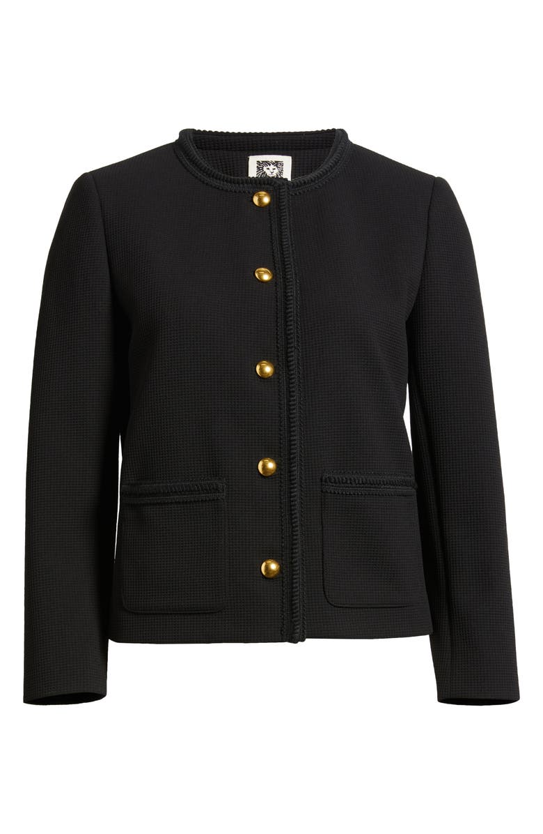 Anne Klein Five Button Collarless Blazer, Alternate, color, 