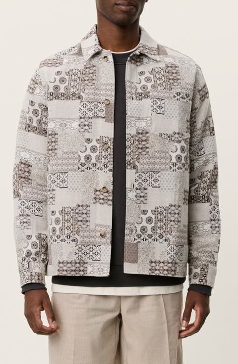 Layton Patch Jacquard Button-Up Shirt Jacket