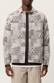 Les Deux Layton Patch Jacquard Button-Up Shirt Jacket