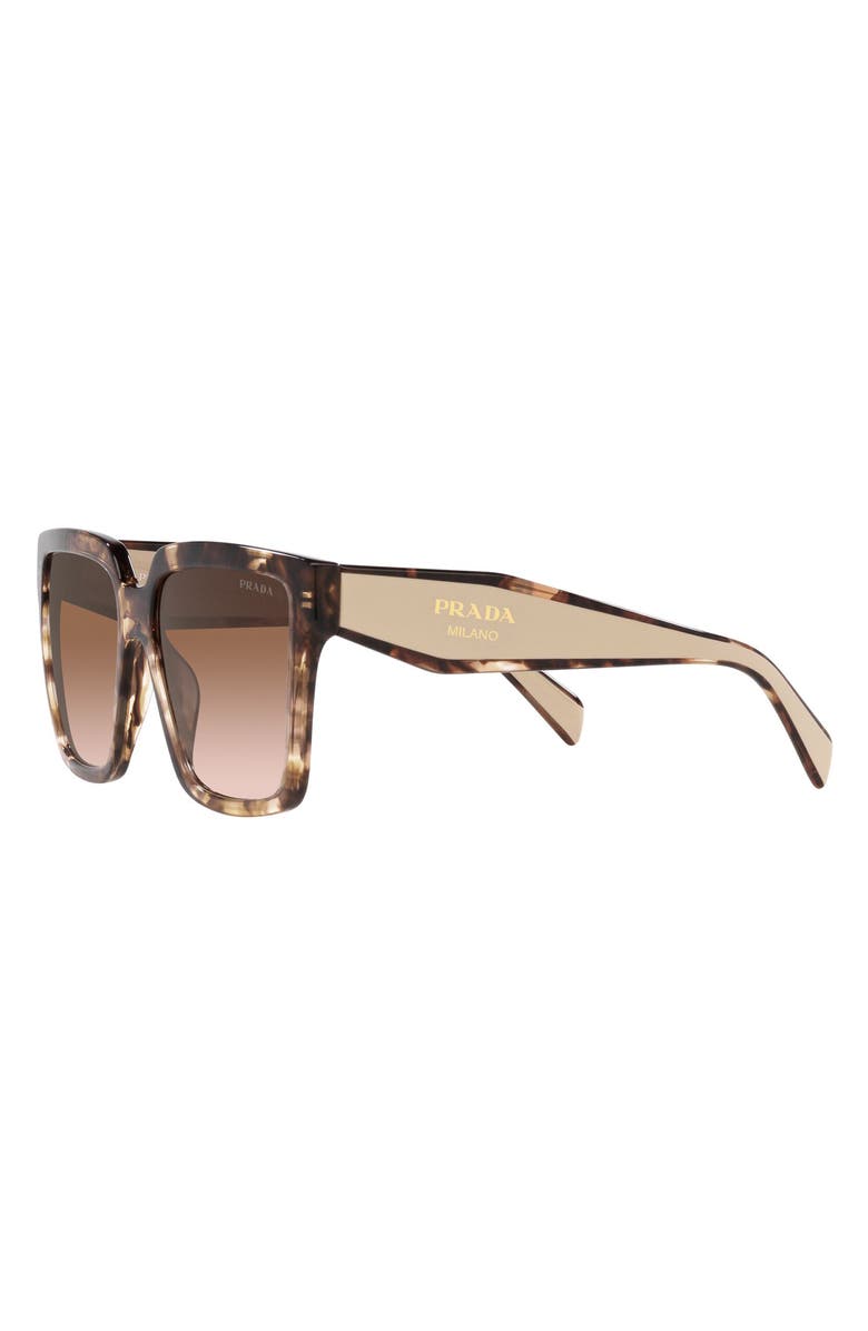 Prada 57mm Square Sunglasses, Alternate, color, Brown Tort