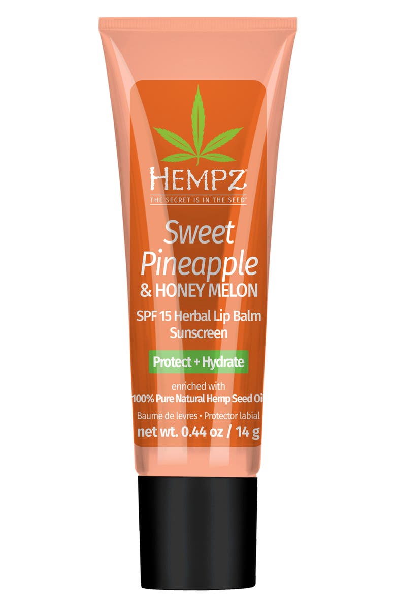 HEMPZ Sweet Pineapple & Honey Melon Herbal Lip Balm SFP 15, Main, color, 