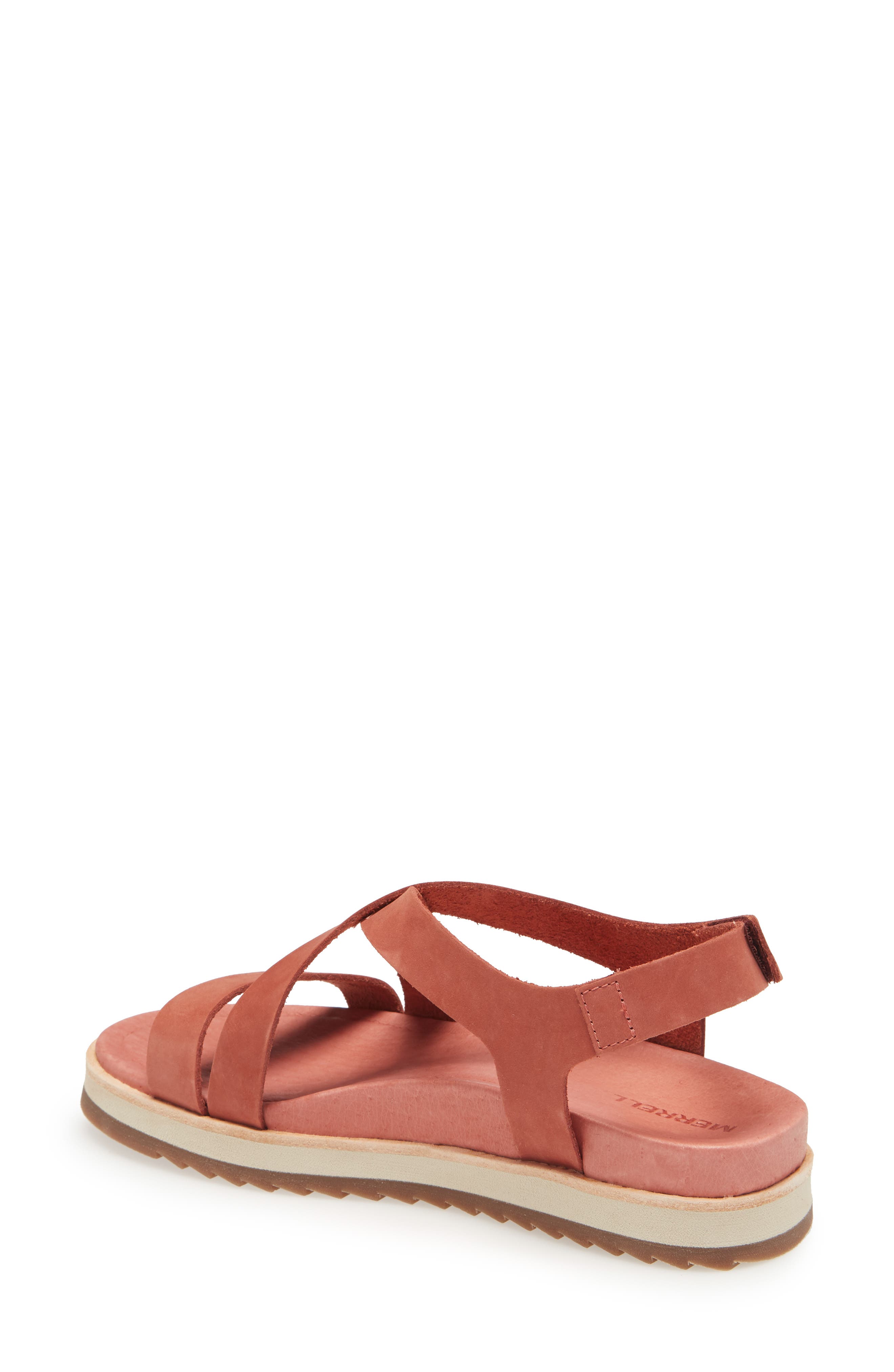 Juno Backstrap Sandal, Alternate, color, REDWOOD LEATHER
