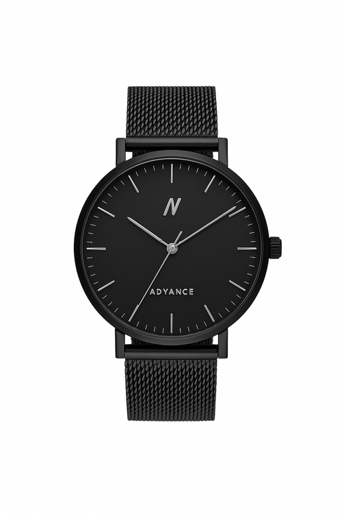 NCMPRBL Advance Black Sands Mesh Strap Watch, 40MM in Black/silver  product