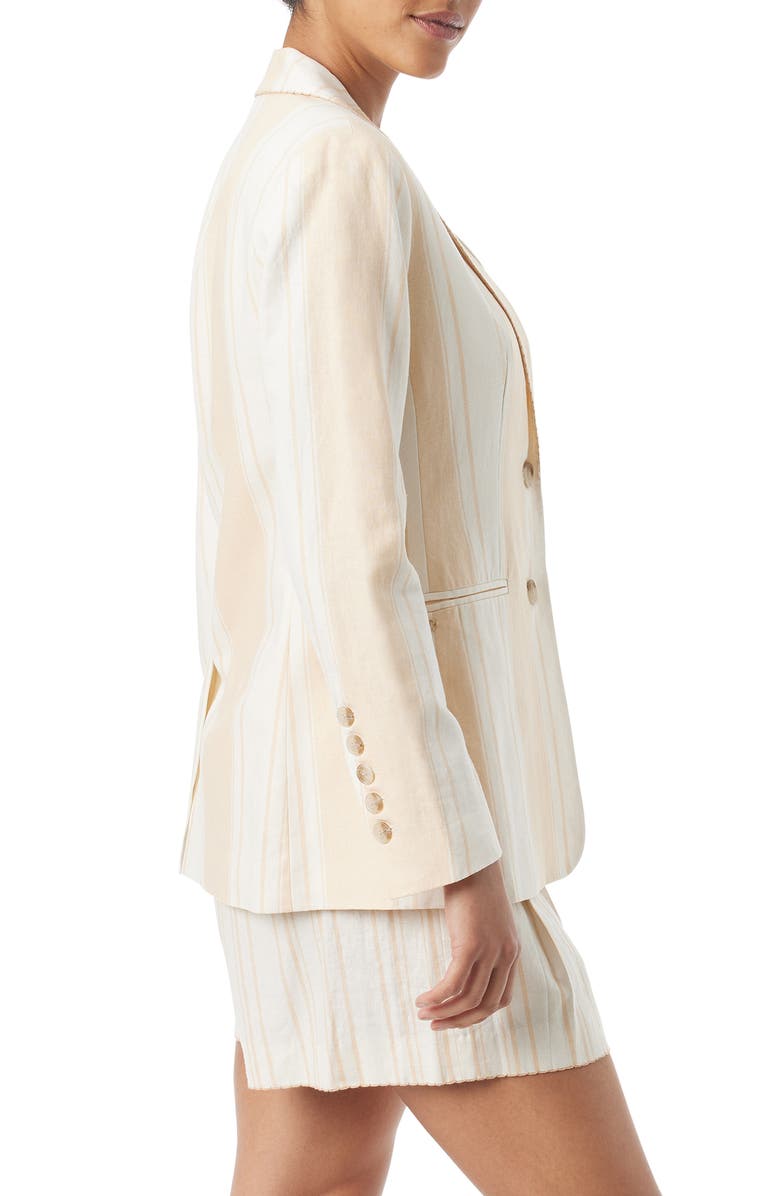 Sam Edelman Enola Variegated Stripe Linen Blend Jacket, Alternate, color, 