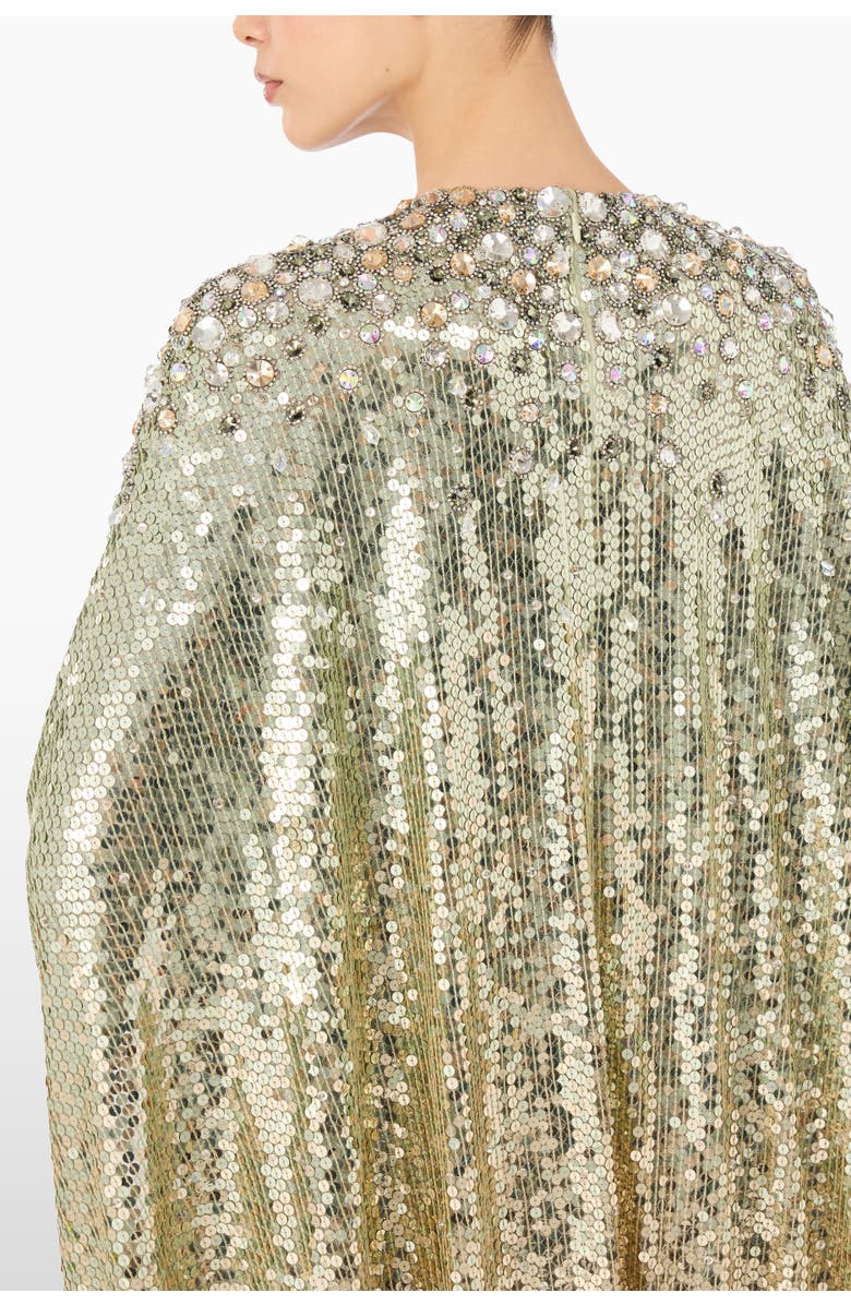 Jenny Packham Fontaine Sequin-Embellished Maxi Dress, Alternate, color, Marmo Green