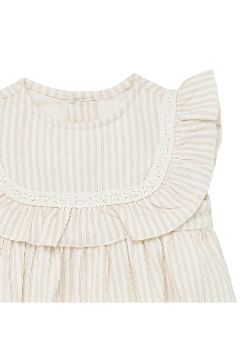 Ruffle Bubble Romper, Alternate, color, Taupe Stripe