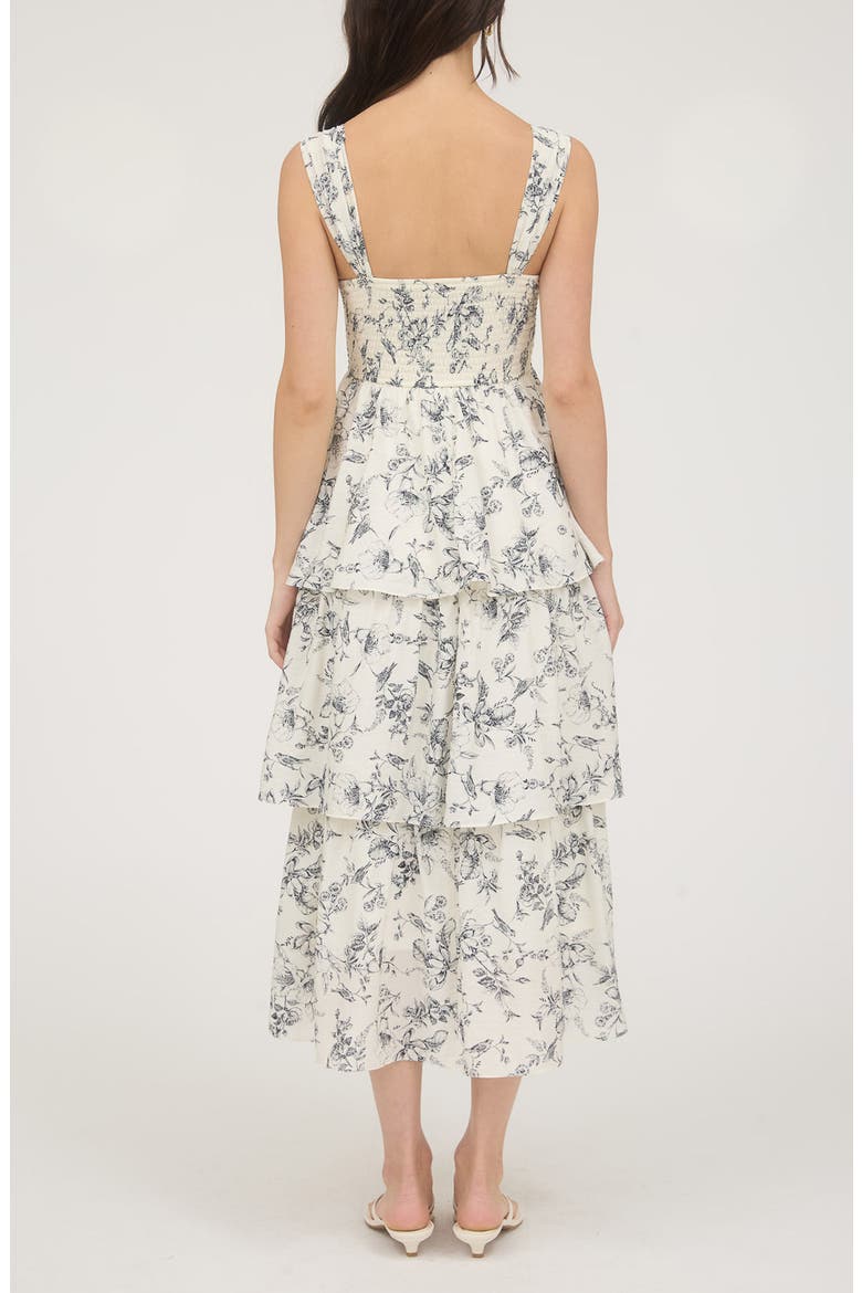 Tiered Midi Sundress, Alternate, color, CREAM