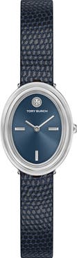 Tory Burch The Oval Leather Strap Watch, 22mm x 28mm