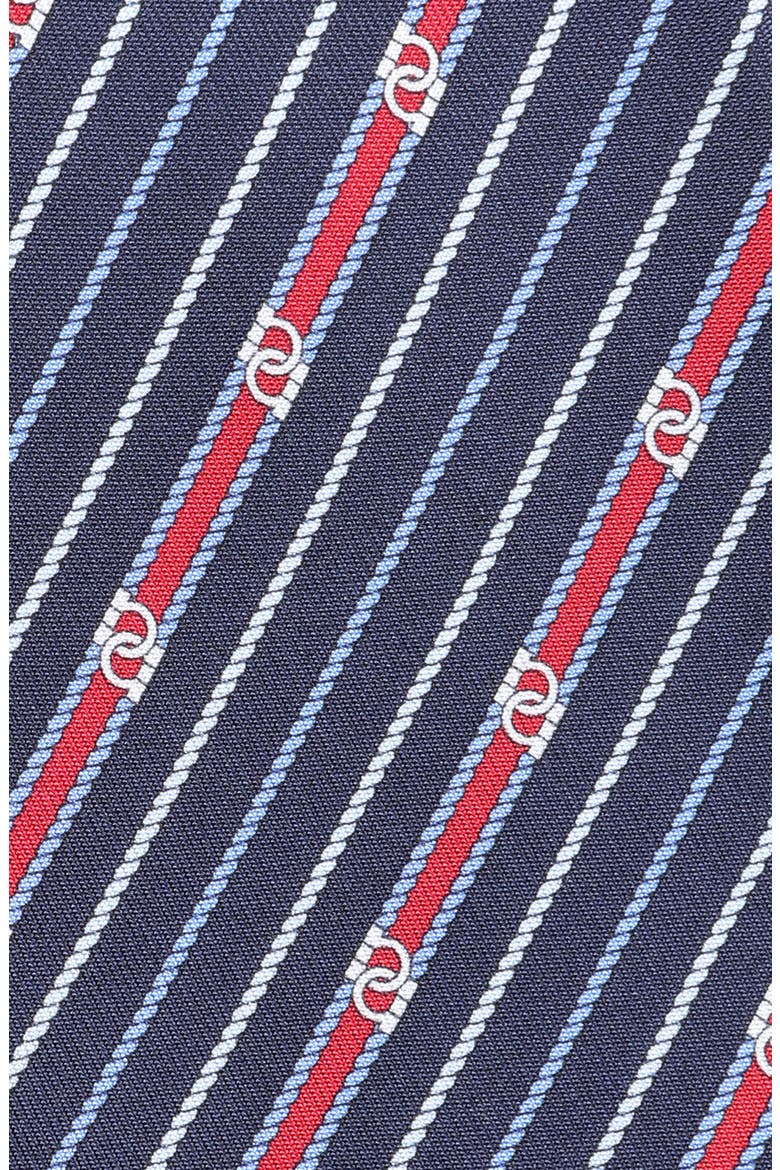 Treccia Silk Tie, Alternate, color, NAVY