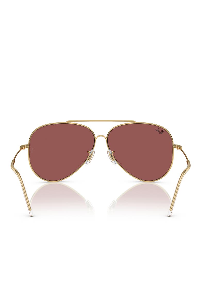 Aviator Reverse 59mm Pilot Sunglasses, Alternate, color, DARK VIOLET