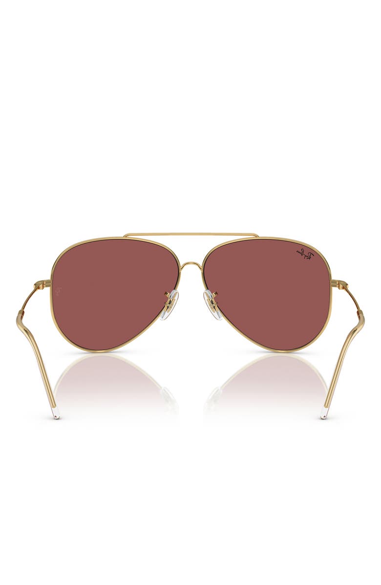 Ray-Ban Aviator Reverse 59mm Pilot Sunglasses, Alternate, color, Dark Violet