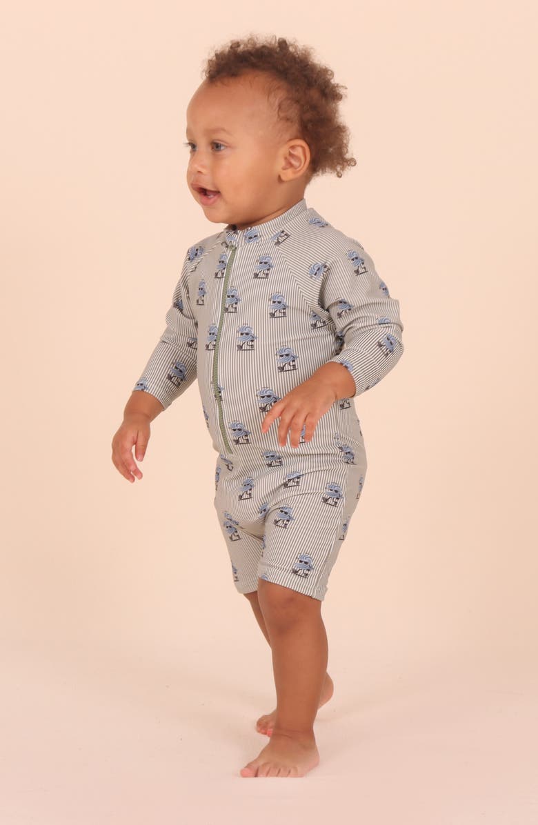 TINY TRIBE Wave One-Piece Rashguard Swimsuit, Alternate, color, Multi