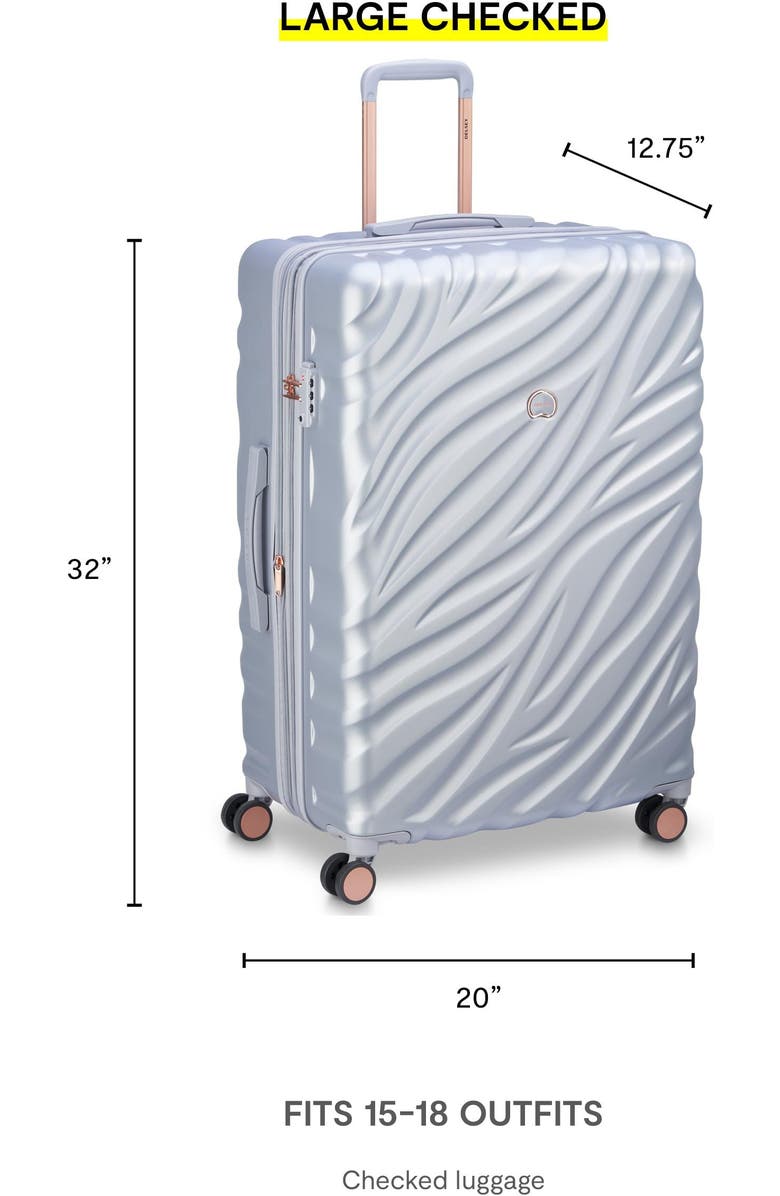 Delsey Paris Delsey Alexis Lightweight Luggage Checked Large, Alternate, color, Platinum/Rose Gold