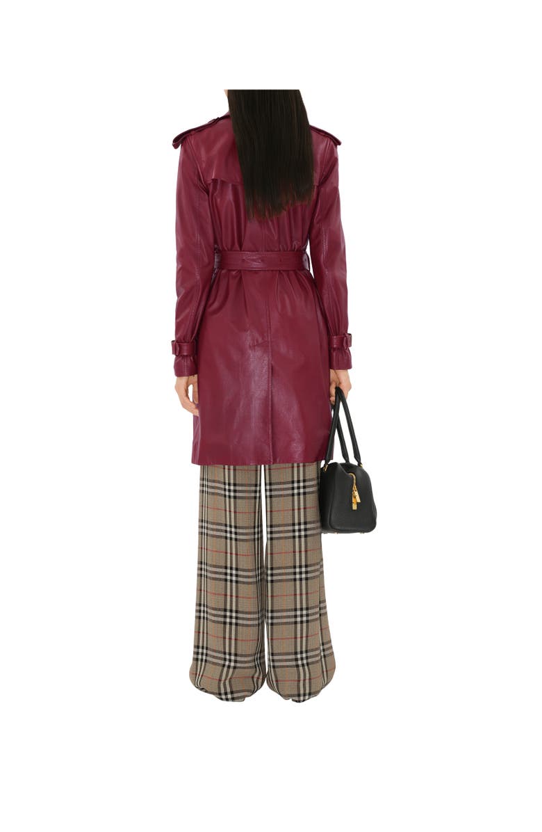 Burberry Mid-length Leather Kensington Trench Coat, Alternate, color, Ripple