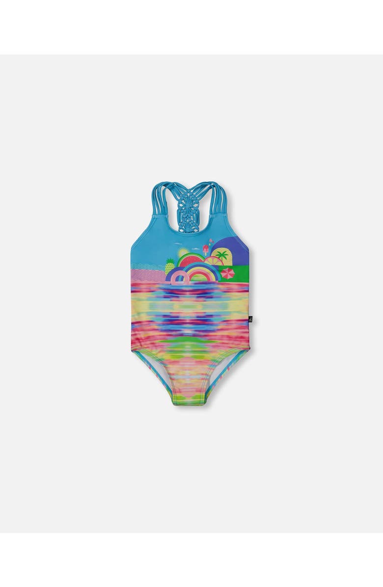 Deux par Deux Little Girl's Printed One-Piece Swimsuit Multicolored, Main, color, Multicolored