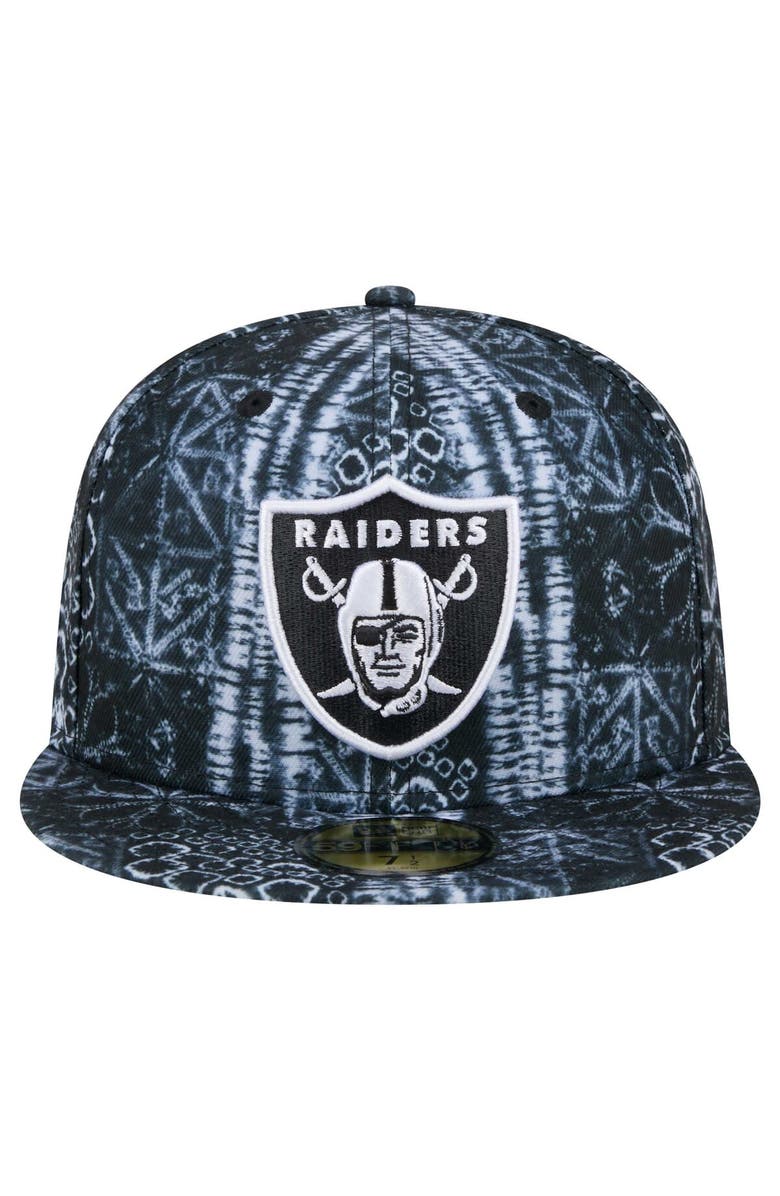 New Era Men's New Era Black Las Vegas Raiders Shibori 59FIFTY Fitted Hat, Alternate, color, Black