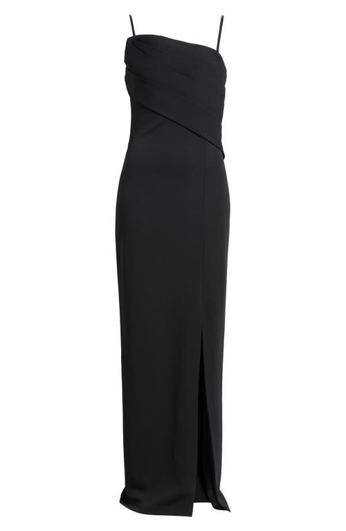 Vince Camuto Drape Neckline Sleeveless Gown In Black