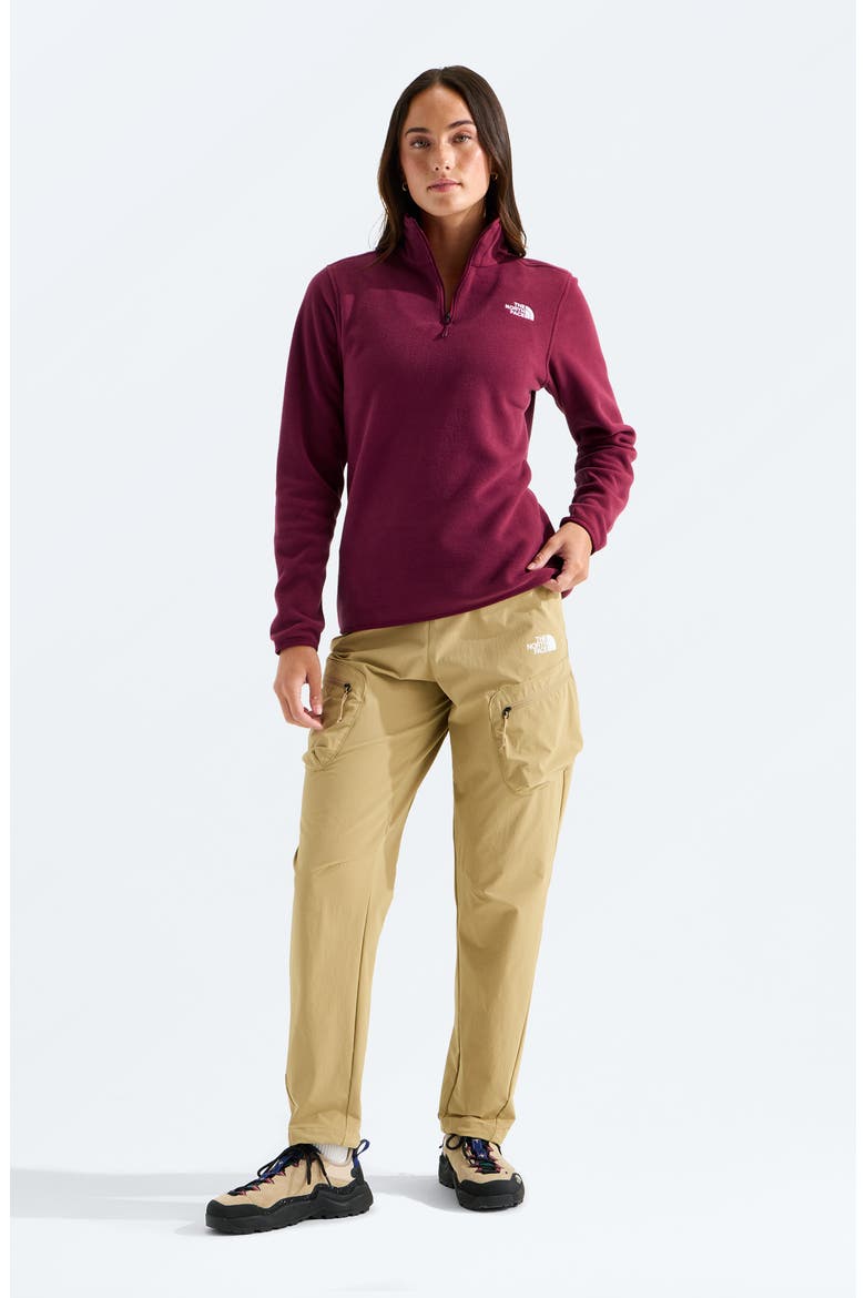 Glacier Fleece Quarter Zip Pullover, Alternate, color, BURGUNDY CRUSH